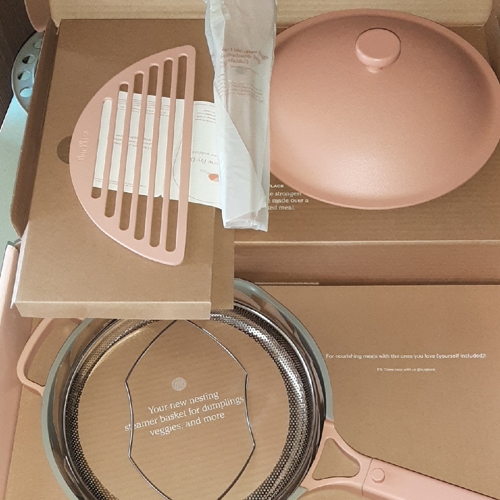 Our Place Always Pan 2.0 w/ Fry Deck, & Extra Spatulas, Spice Color, Msrp$190